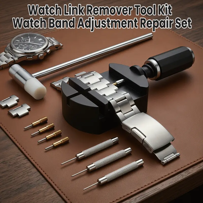 Professional Watch Repair Tool Kit Watch Link Removal Kit, Resizing Tool for Bracelet Adjustment & Replacement, Pin Remover for Sizing Strap, Watch Adjuster, Hammer for Watch Repair, Adjust Band, Punches-YY0