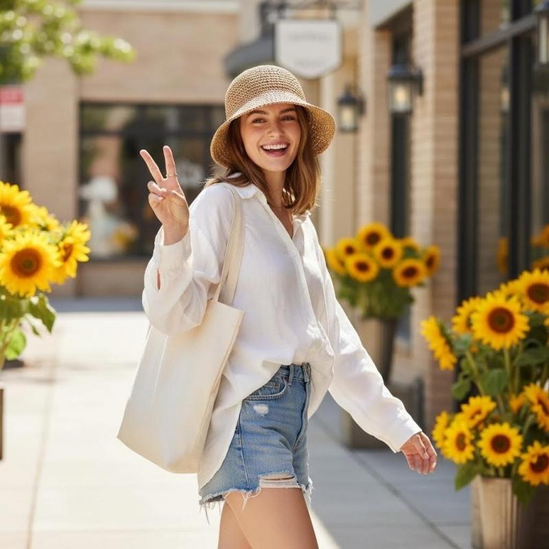 Chic Crochet Straw Bucket Hat for Women| Versatile Sun Protection Cap| Perfect for Daily Casual Wear