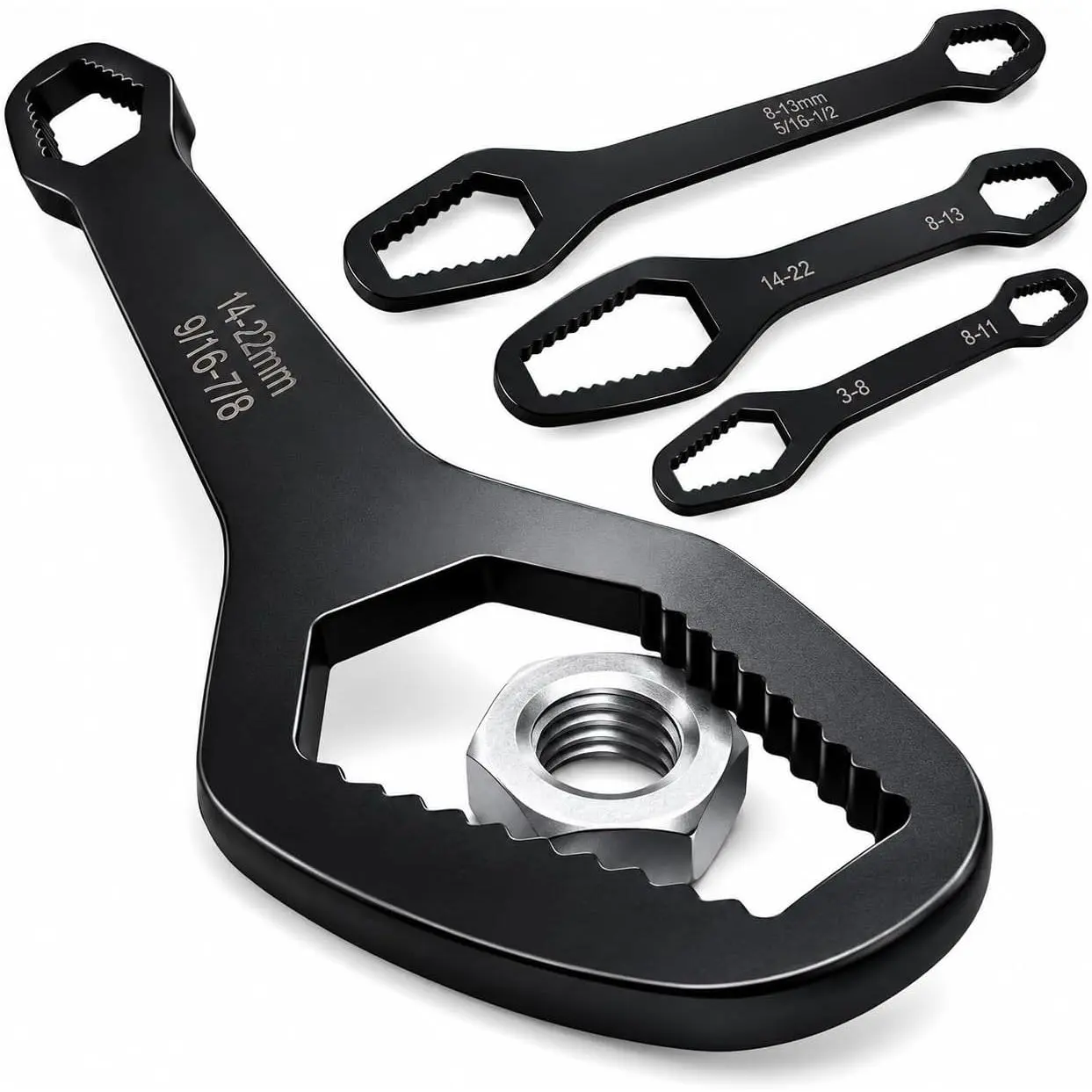 4 count Self Adjusting Wrench, Double  Self Wide Size Range,  Wrench Fits , Portable  Wrench for  Repair,  Repair Tools