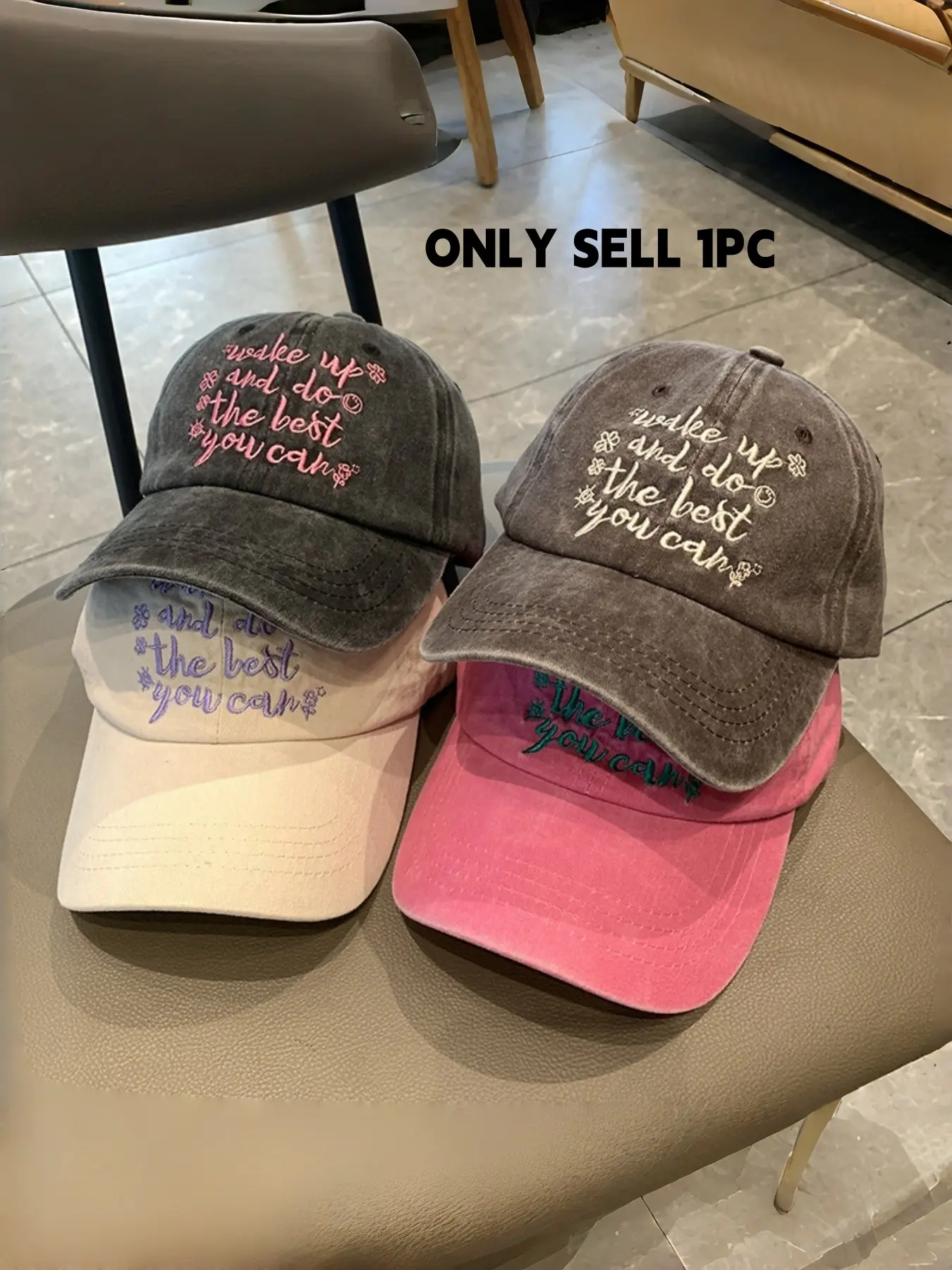 Washable Letter Embroidered Baseball Cap, Women's American Vintage Distressed Visor, Summer Sun Hat for Men, Stylish Outdoor Accessory