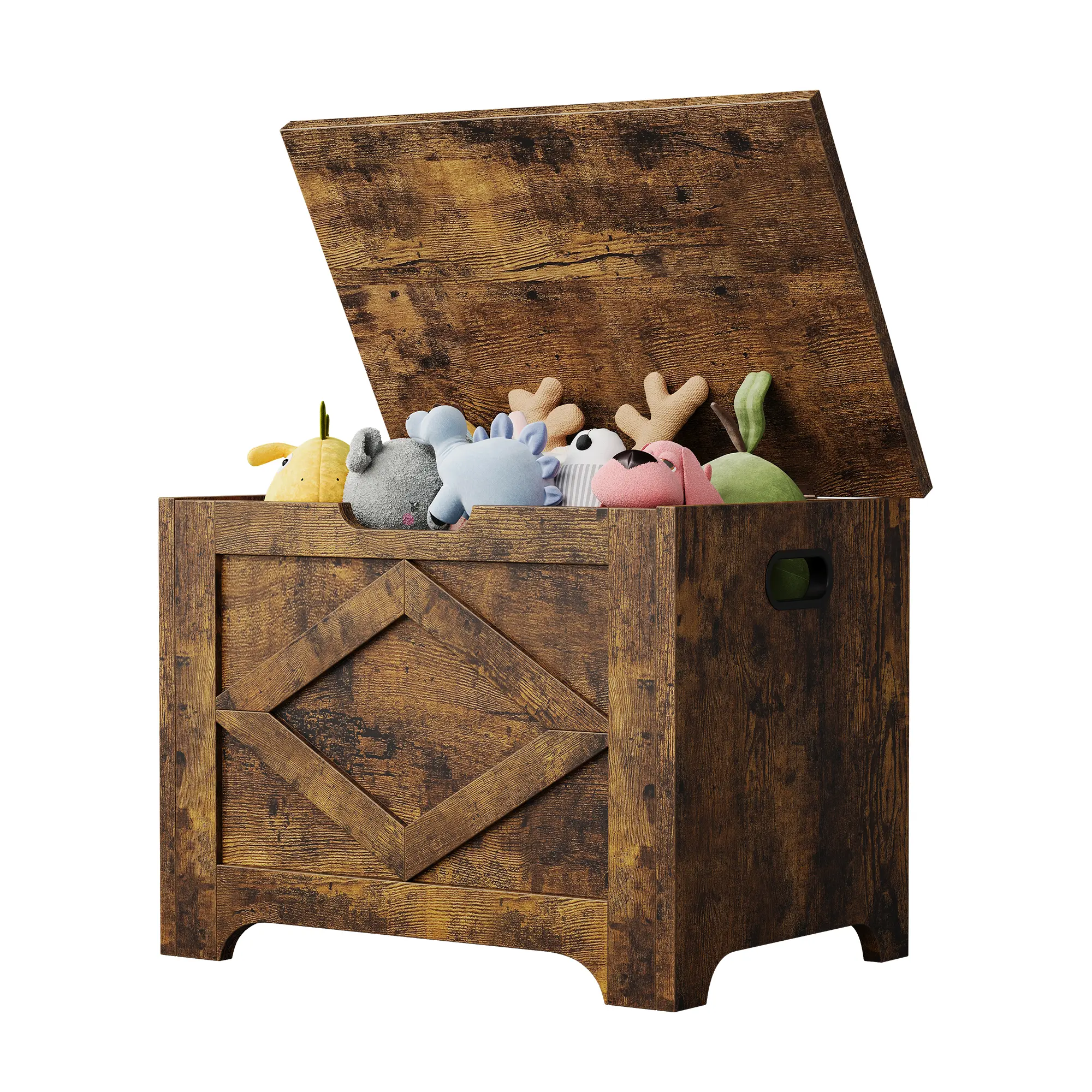 Farmhouse Wooden Storage Trunk with Safety Hinge – Multi-Purpose Chest & Entryway Shoe Bench – Durable Organizer for Bedroom, Living Room – Matte White Finish