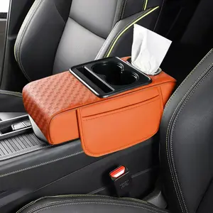 Universal Car Armrest Storage Bag, Multi-Functional Center Armrest Cushion with Paper Towel Holder, 5-in-1 Car Console Organizer, Car Armrest Box for Vehicles, Multifunctional Car Organizer