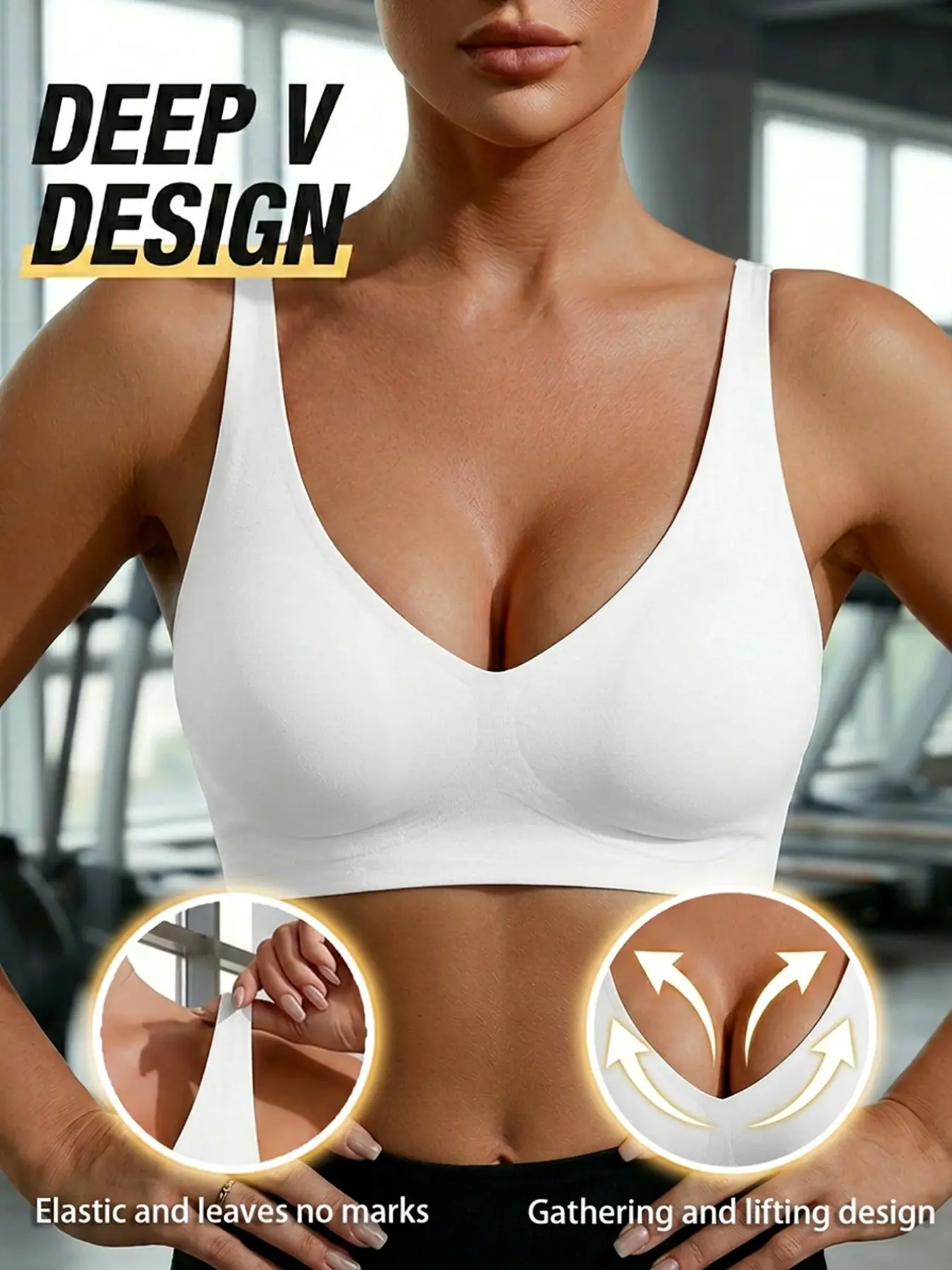 1 piece of women's solid color sports underwear without steel rings. It can be worn externally with soft support and a close back. It is suitable for sports, running, yoga, fitness and daily wear. Supportive Sports Bra