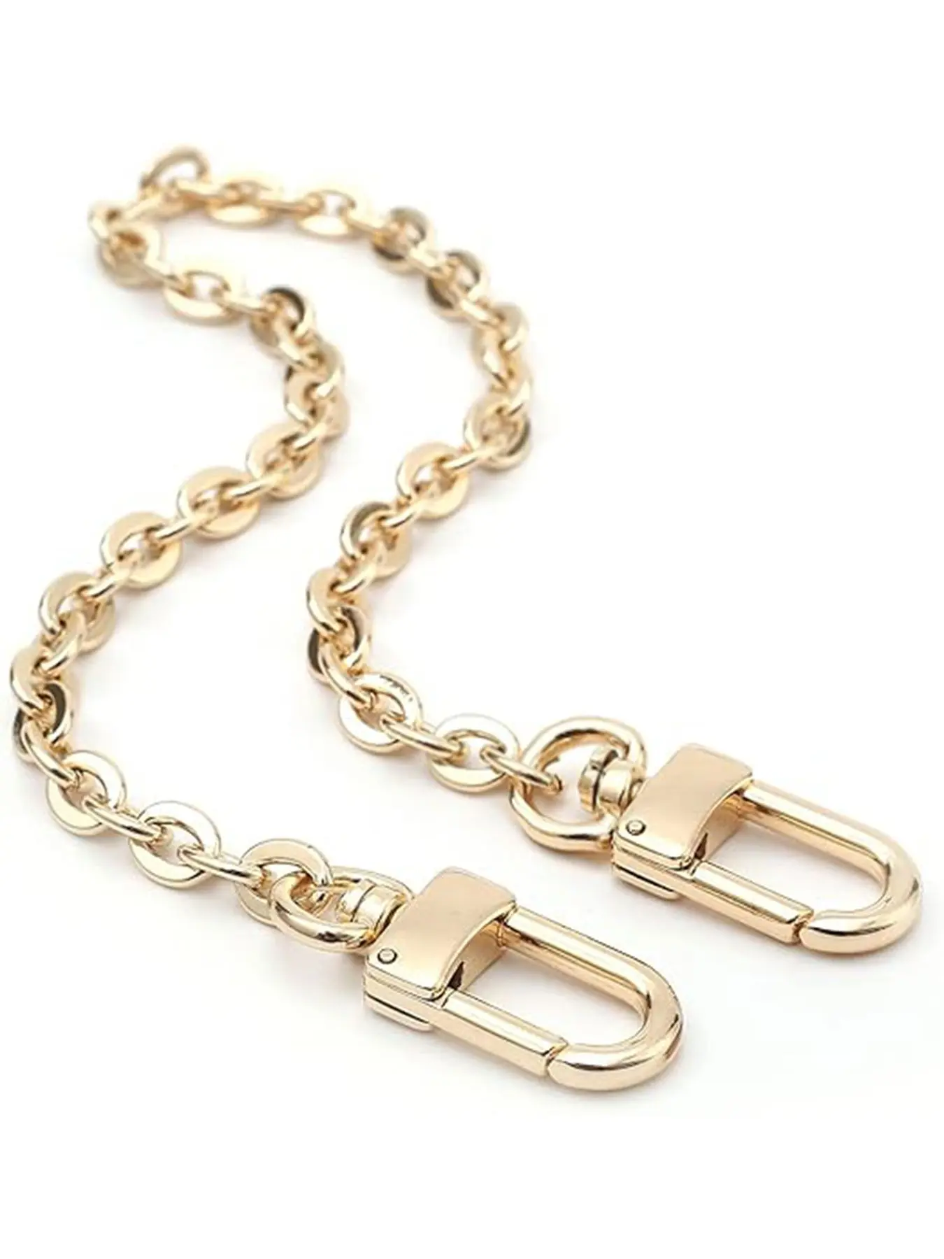 Mini Metal Bag Chain Strap Bag Accessories Charm, Metal Chain Bag Charms, Light Gold Purse Chain for handbags, Gold Belt Chain Bag Charm Chain Flat Chains, Purse Extender Strap for Crossbody Bags, Purses, Purse DIY Making, Bag Decorative Chain