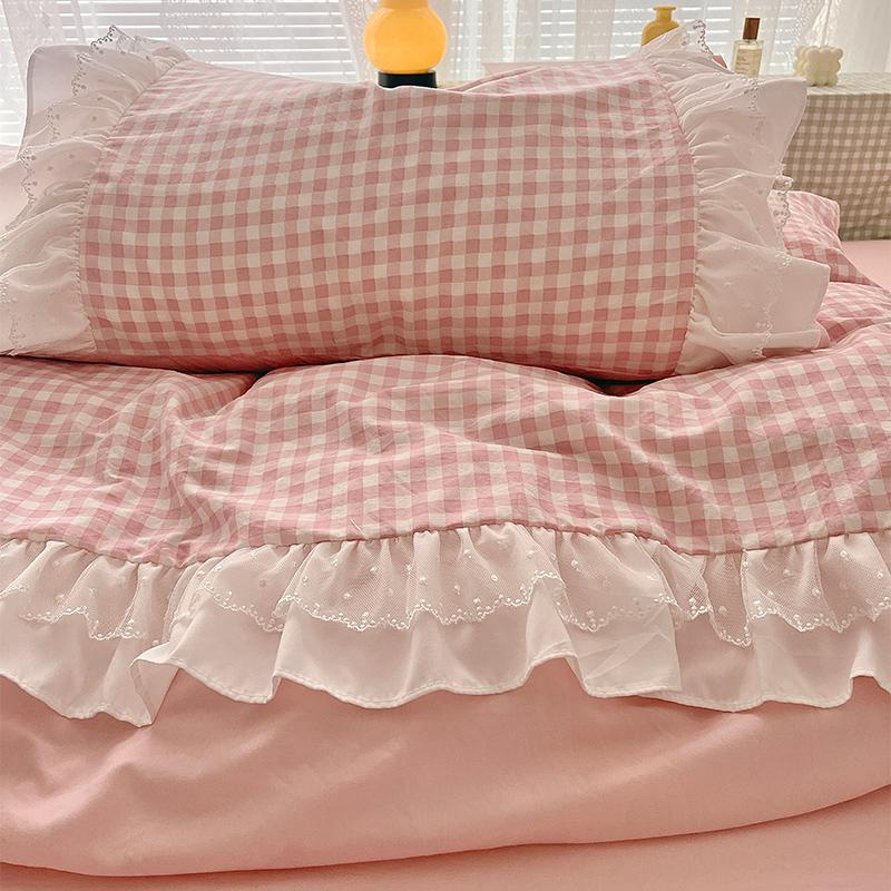 Plaid Pattern Bedding Set, Soft Comfortable Bedspread & 1/ Pillowcase without Filler, Bedding Supplies for Home Bedroom Hotel
