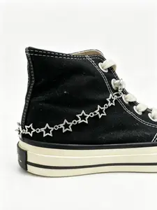 2pcs Star Shoe Chains, Sweet Cool Style Personalized Accessories, Compatible with Canvas Shoes, DIY Shoe Decoration Jewelry, Shoe Decoration Charms