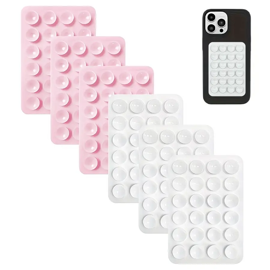 6-Pack Silicone Suction Cup Phone Mount, Compatible with Smartphones, Non-Slip Adhesive Grip, Ideal for Video Calls, Gaming, Car Dashboard, and Bedside Use—Portable Phone Holder, Perfect Gift for Friends, an Ideal Small Holiday Present
