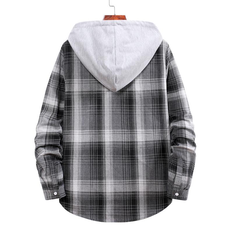 Men's Plaid Flannel Shirt with Hood and Button Front, Casual Long Sleeve Jacket for Teens and Boys, Lightweight and Comfortable, Perfect for Fall and Winter, Stylish Streetwear for Everyday Use Men's Plaid Flannel Shirt with Hood and Button Front, Casual Long Sleeve Jacket for Teens and Boys, Lightweight and Comfortable, Perfect for Fall and Winter, Stylish Streetwear for Everyday Use
