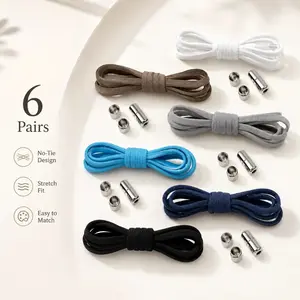 No-Tie Elastic Shoelaces, Quick Lock Polyester Silk Laces
