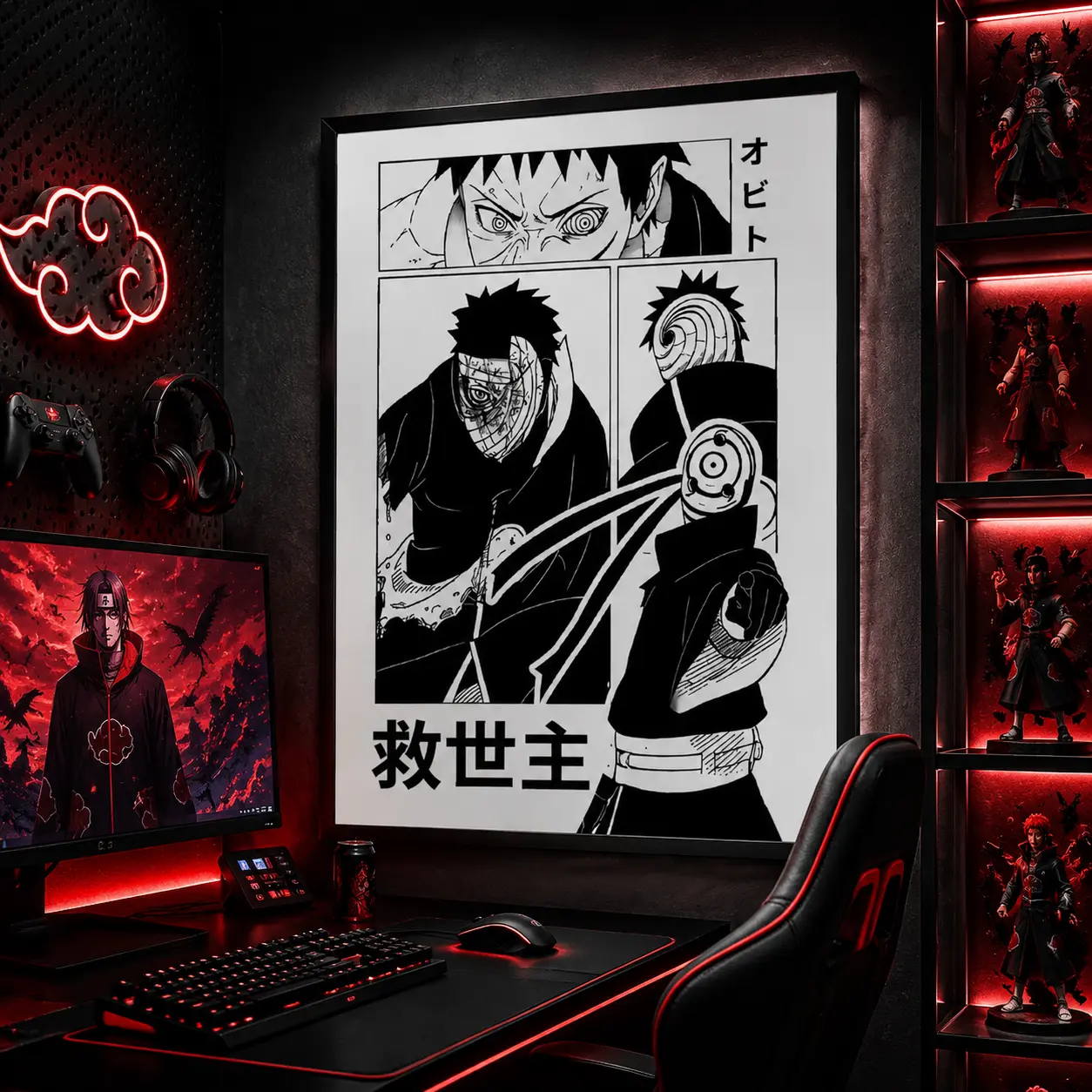 Obito Uchiha Poster, Naruto Wall Art, Naruto Shippuden Poster