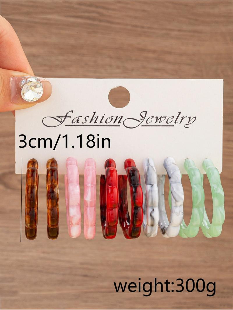 Mixed Color C-shaped Hoop Earrings, Hoop Earring Sets, Fashion Jewelry for Party, Daily Clothing Decor, Pride 2025, LGBTQ, Trendy All-match & Exquisite Jewelry for Birthday Gift