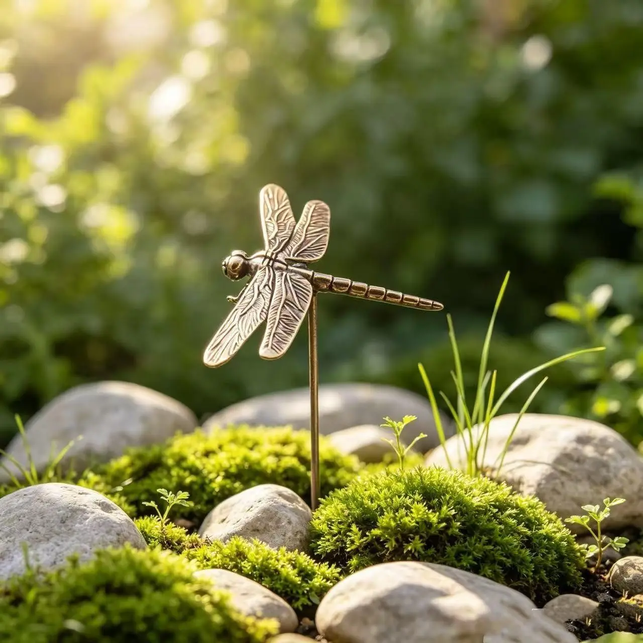 Handmade Copper Dragonfly Tea Pet, Antique Solid Brass Decorative Ornament, Office Desk Shelf Top Decoration, Vintage Style Mini Sculpture