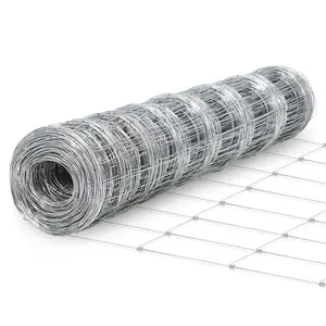 Heavy Duty Galvanized Livestock Wire Fence - Rust-Resistant Steel Mesh Roll - Outdoor Protection for Cattle, Deer, Goat, Hog, Sheep - Farm & Yard Barrier, Silver, 4ft x 164ft, 1.2×50M