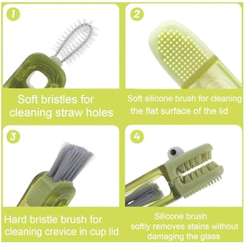 3Pcs 3-in-1 Multi-Function Gap Cleaner Brush, Kitchen Cleaning Brush, Portable Cleaning Tool for Cups, Baby Bottles, Lids, Thermoses, Glasses and Kitchenware
