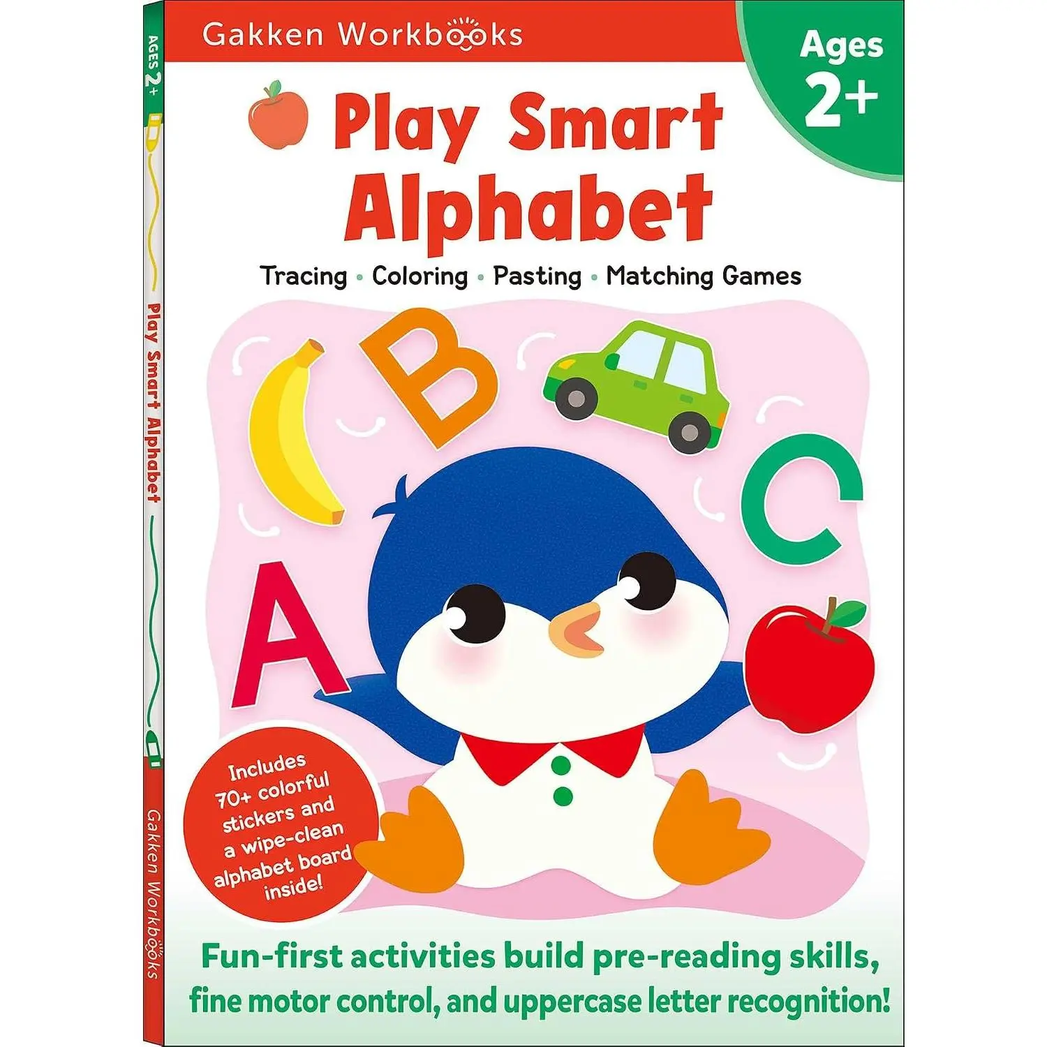 Play  Alphabet  2+:  Activity Workbook with Stickers for  Ages 2, 3, 4: Learn Letter Recognition: Alphabet, Letters, Tracing, Coloring, and  (Full Color Pages) - Paperback