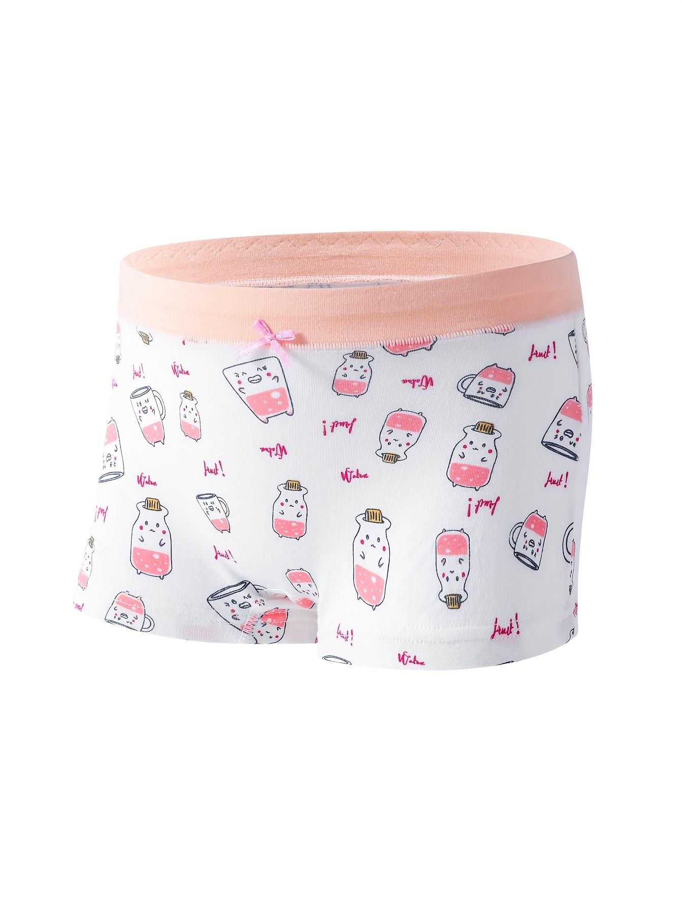 New12pcs Soft Cotton Boxer Shorts for Young Girls - Breathable, Comfortable, All-Season Underwear with Cute Cartoon Prints, Breathable Clothing |                 Playful Print Design |    Gifts  Gifts             Stretchable Fabric