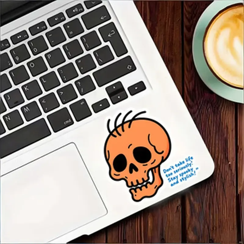 Inspirational Skull Stickers, Fashionable Life Quote Decals, Laptop, Tablet, Cup, Notebook, Phone Case Decorations