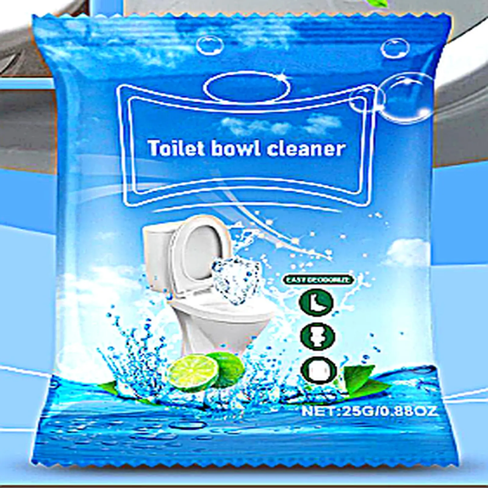 Bicarb-Citrate Toilet Bowl Cleaner Effervescent Powder - Foaming Cleaning Action, Stain Lift, Urine Scale Removal, Scientific Descaling, Enamel Protection, Hand-Safe, Eco-Friendly, Deodorizing, Powerful Pipe Dredging for Bathroom Household Maintenance