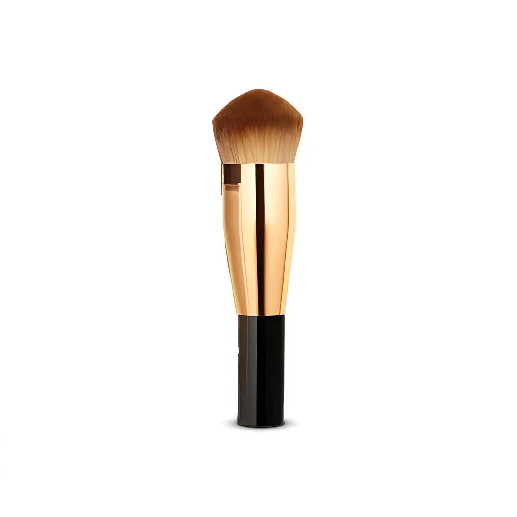 CHANEL Luxury Style Refining Liquid Foundation Set Makeup Brush, Celebrity Gold Brick Pink Foundation Brush Base Layer