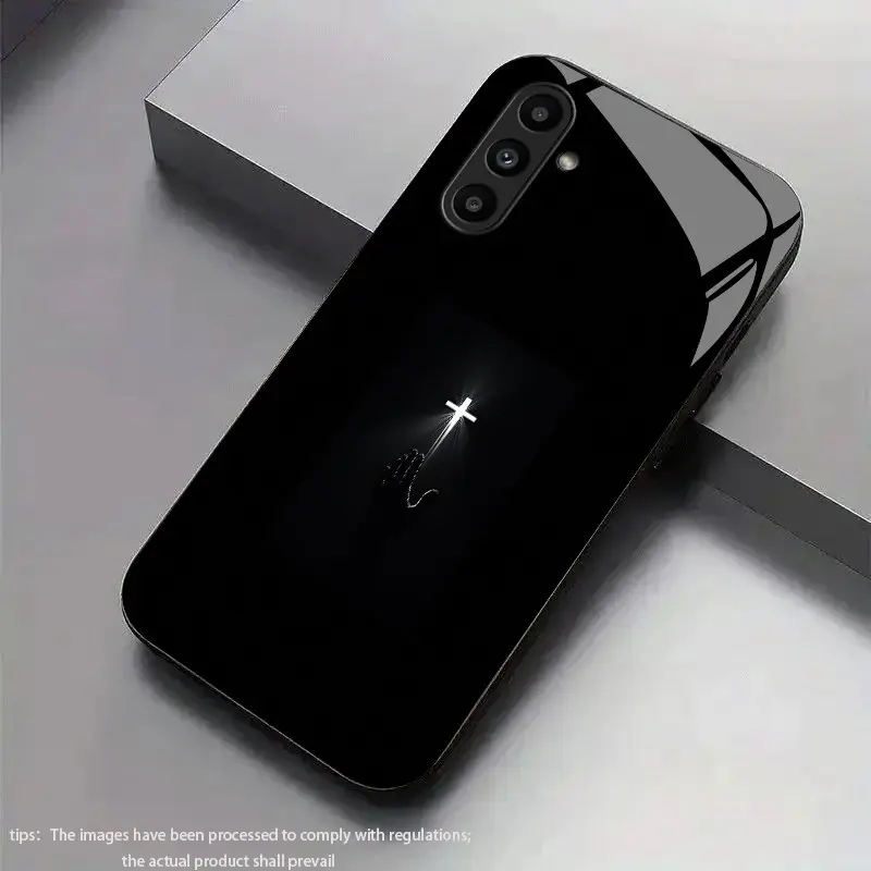 devout cross pattern design suitable for Samsung Galaxy A30,A20,A31,A32,A33,A34,A35,A36,A41,A42,A50,A50s,A30s,A51,A52,A52s,A53,A54,A55,A56 protective Hard Case Cover glass texture Simple design new styles Phone Case