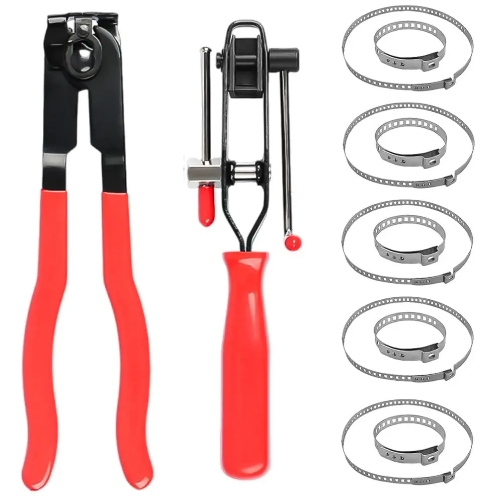 12pcs Universal Cv Boot Clamp Pliers, 2pcs Pliers with 10pcs 304 Stainless Steel Clamps, Adjustable Axle Cv Joint Boot Crimp Tool Automotive Repair Pliers