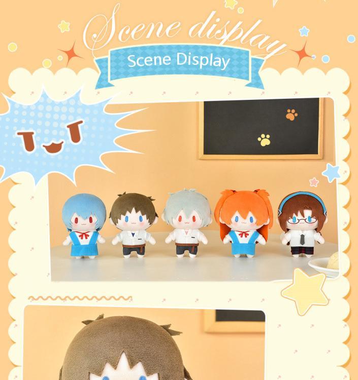 15cm NEON GENESIS EVANGELION Kawaii Figure EVA Plush Doll Rei Ayanami Asuka Anime Peripheral Bag Pendant Collection Model Toys