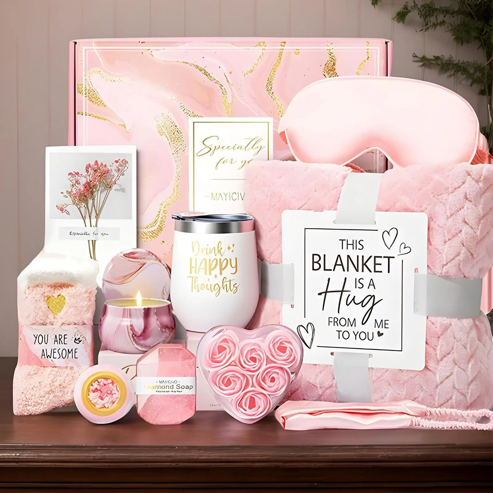 11-Piece Gift Basket Set, Self-Care Box for Women, Mother's Day Gift, Spa Gift Set, Valentine's Day, Halloween, Christmas Gifts