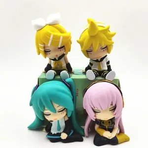 1Pcs Random Style 5CM Anime Hatsune Miku Luka Kagamine Rin Len Kawaii sleep Figure PVC Model Toys Doll Collect Ornaments Gifts