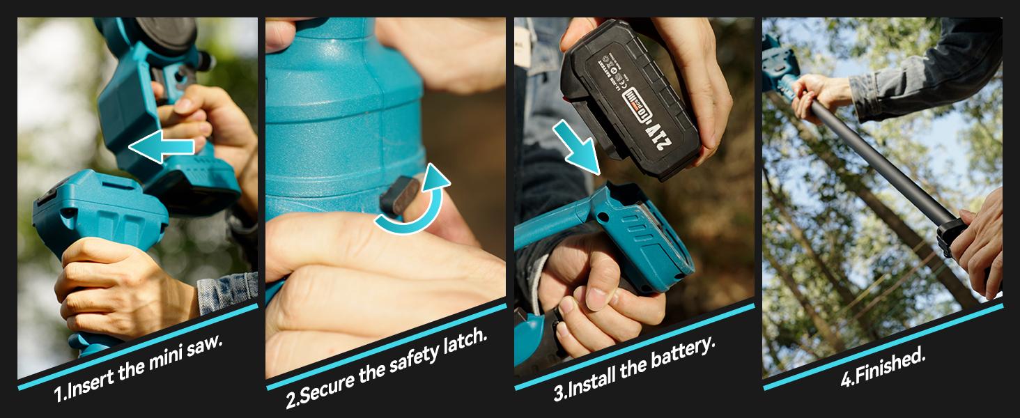 2 in 1 Cordless 8 inch Pole Saw, SeeSii Power Electric Polesaw for Tree Trimming with 2X4.0Ah batteries, Chain Saw with Extension Pole, Limb Branch Cutter Pruner CH800B #TikTokShopBlackFriday