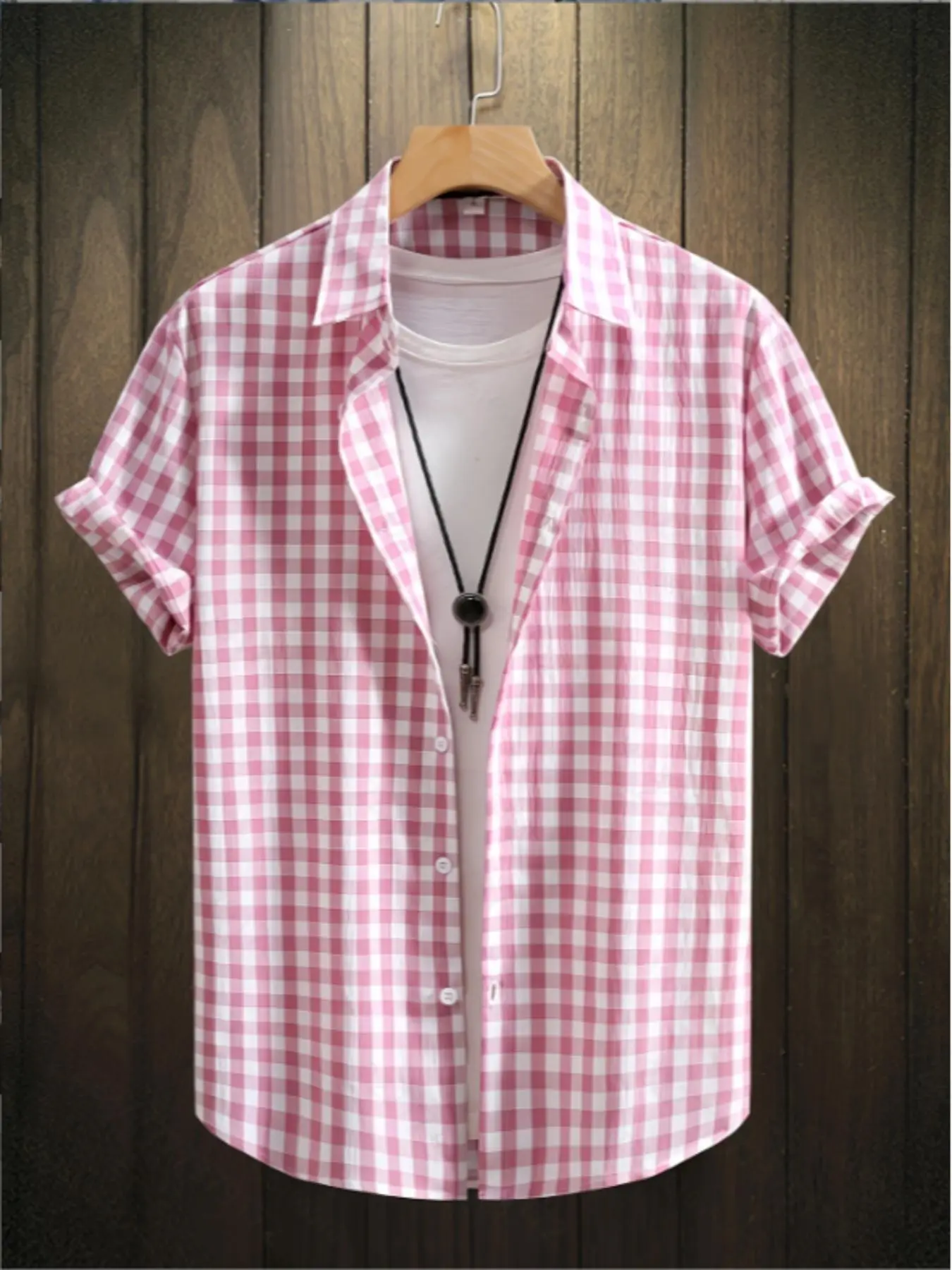 Men's Regular Fit Plaid Print Short Sleeve Shirt, Casual Fashion Comfy Top for Summer, Men's Clothes for Daily Wear