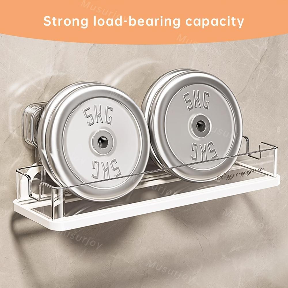 Easy Install Suction Cup Bathroom Shelf, No Drilling Required, Thick Plastic & Aluminum Alloy, Wall Mounted Shower Rack, Bathroom Organizing Accessories, Corner Storage