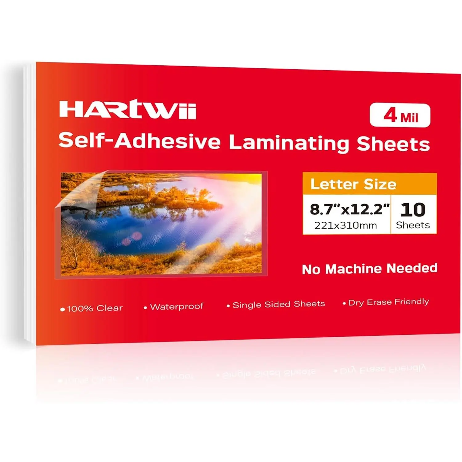 Thicker Self Adhesive Laminating Sheets 8.5 x 11 Self Sealing Laminate Sheets Lettter Size,No Machine No Heat 4mil 10 count Clear Laminating Sheets for Protecting Documents, Photos