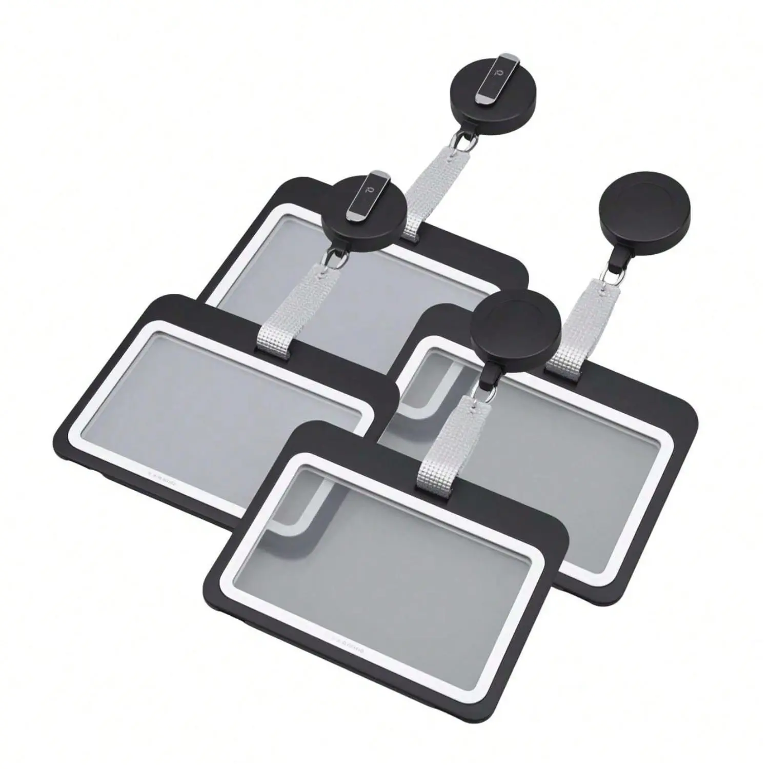 Horizontal PVC ID Badge Holders with Belt Clip, 1/2/4PCS Durable Plastic Holders for Secure Display of ID Cards, Employees, Office & Events Use