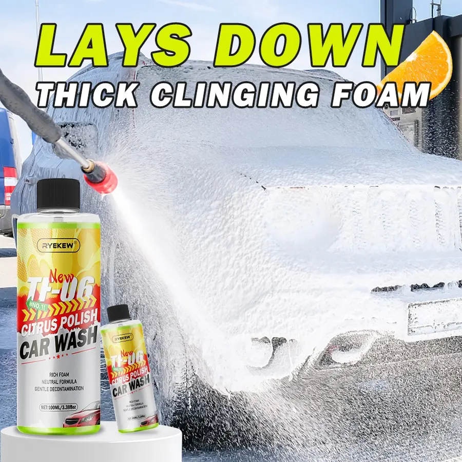 Citrus Scented Concentrated Car Wash Liquid, High Foam Neutral Formula, Deep Cleaning Care for Home Use or Auto Salon, Foaming Car Shampoo, Car Cleaner