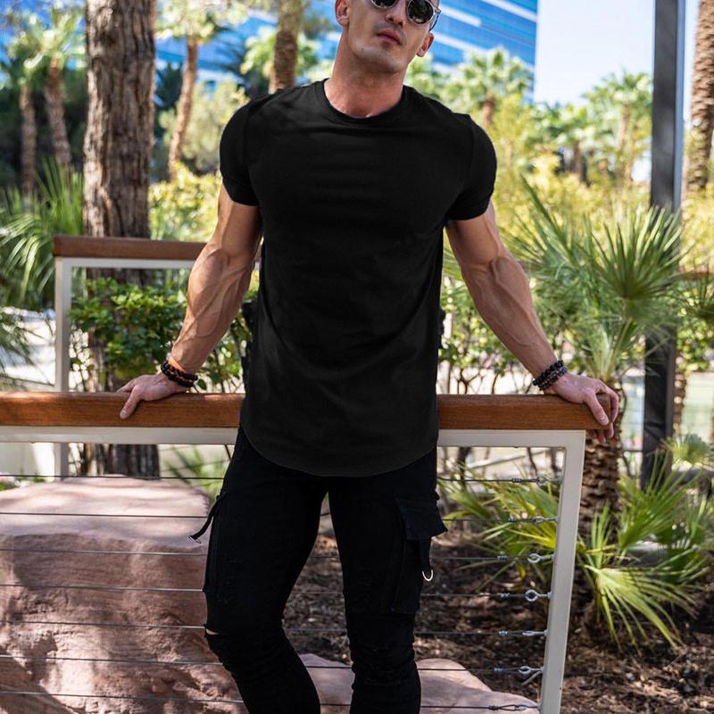 Men's Muscle Sports T-Shirts Fashion Tees Tops Short Sleeve Athletic Workout Gym Clohting Slim Fit T Shirts for Men