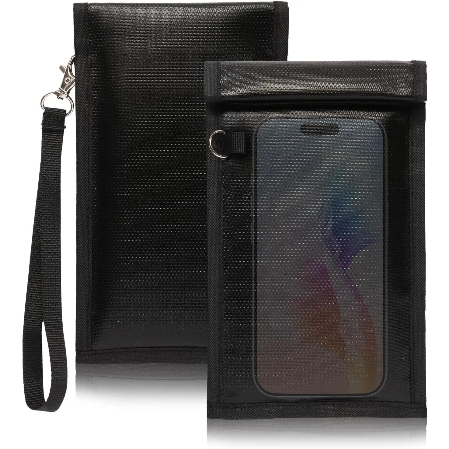 Faraday Bags for Phones (5G//WiFi/GPS) Signal Shielding,  and Scratch Resistant, Detachable Wristband, RFID Shielding and Anti  Bag Black