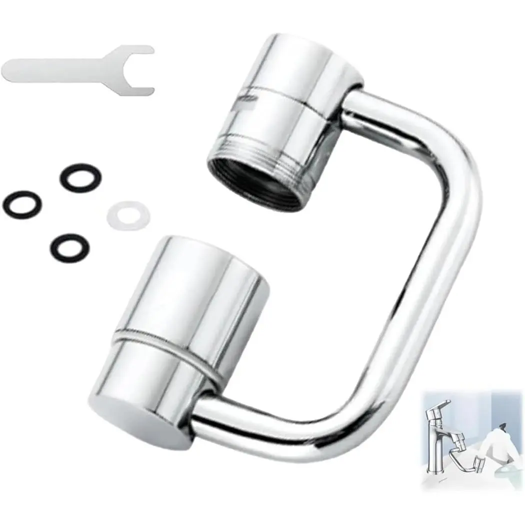 Universal Sink Faucet 1080° Rotatable Faucet Aerator Extension, U Shaped Faucet Extender, 360° Rotating Faucet Extender for Bathroom Sink/Kitchen, Sink Faucet Extender, 2 Modes Adjustable