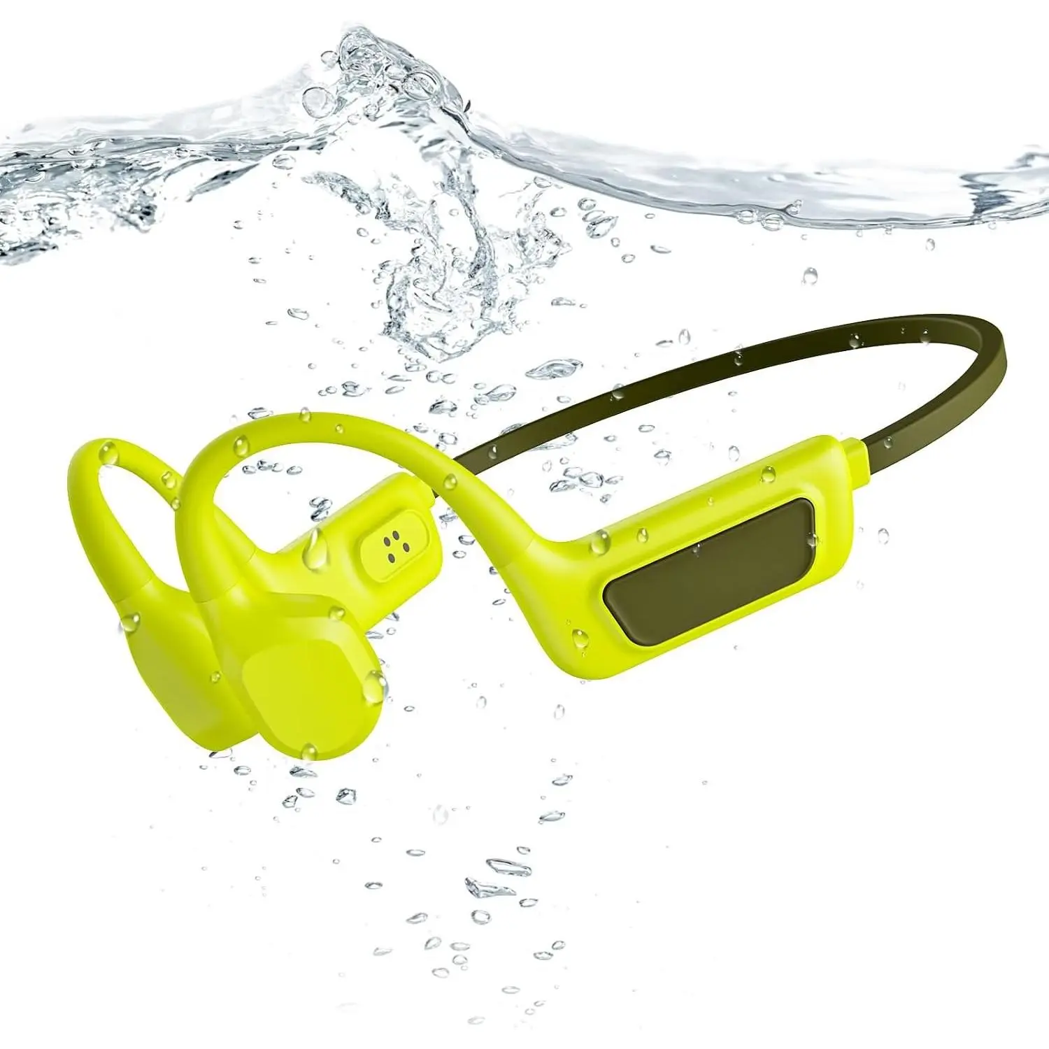 Conduction Swimming Headphones, IPX8  Open Ear Headphones with 8GB MP3 Player,  5.4  Headphones for Swimming, Pool  & Underwater , Green