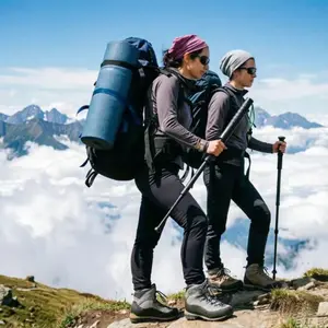 Hiking Trekking Pole - 3-Section Folding, 21.5" Lightweight, All-In-1 Design With Internal Storage Tools For Outdoor Hiking & Camping