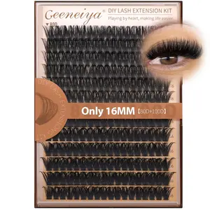 16MM Volume Lash Clters Full Eyelash Clters D Curl Clter Eyelash Extensions Thick Lashes Clters Only 16MM 80D+100D DIY Lash Extension Waterproof for Beginners