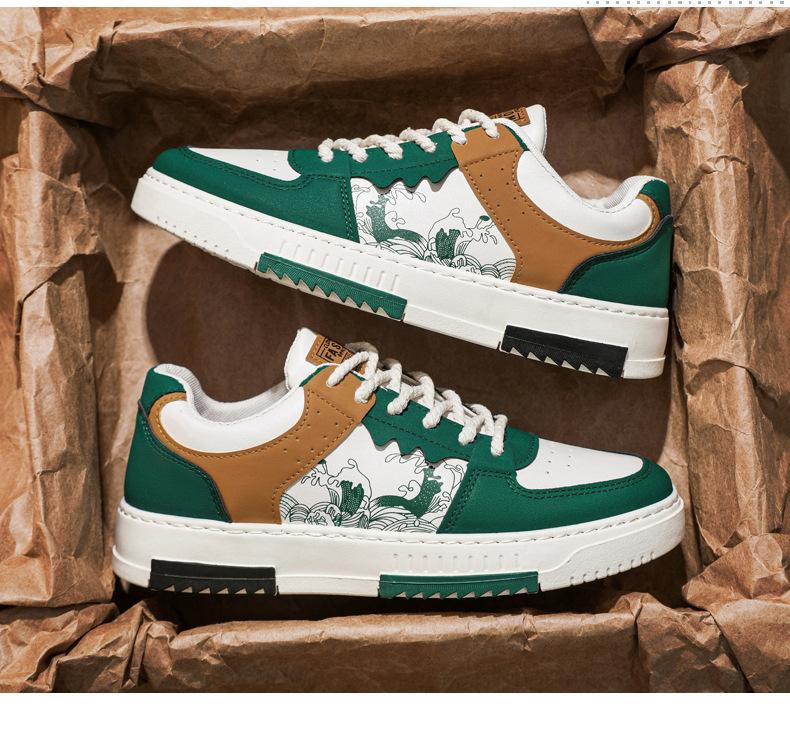 Plus-size men's shoes 2026 new spring sneakers, trendy versatile soft-soled sports casual white shoes