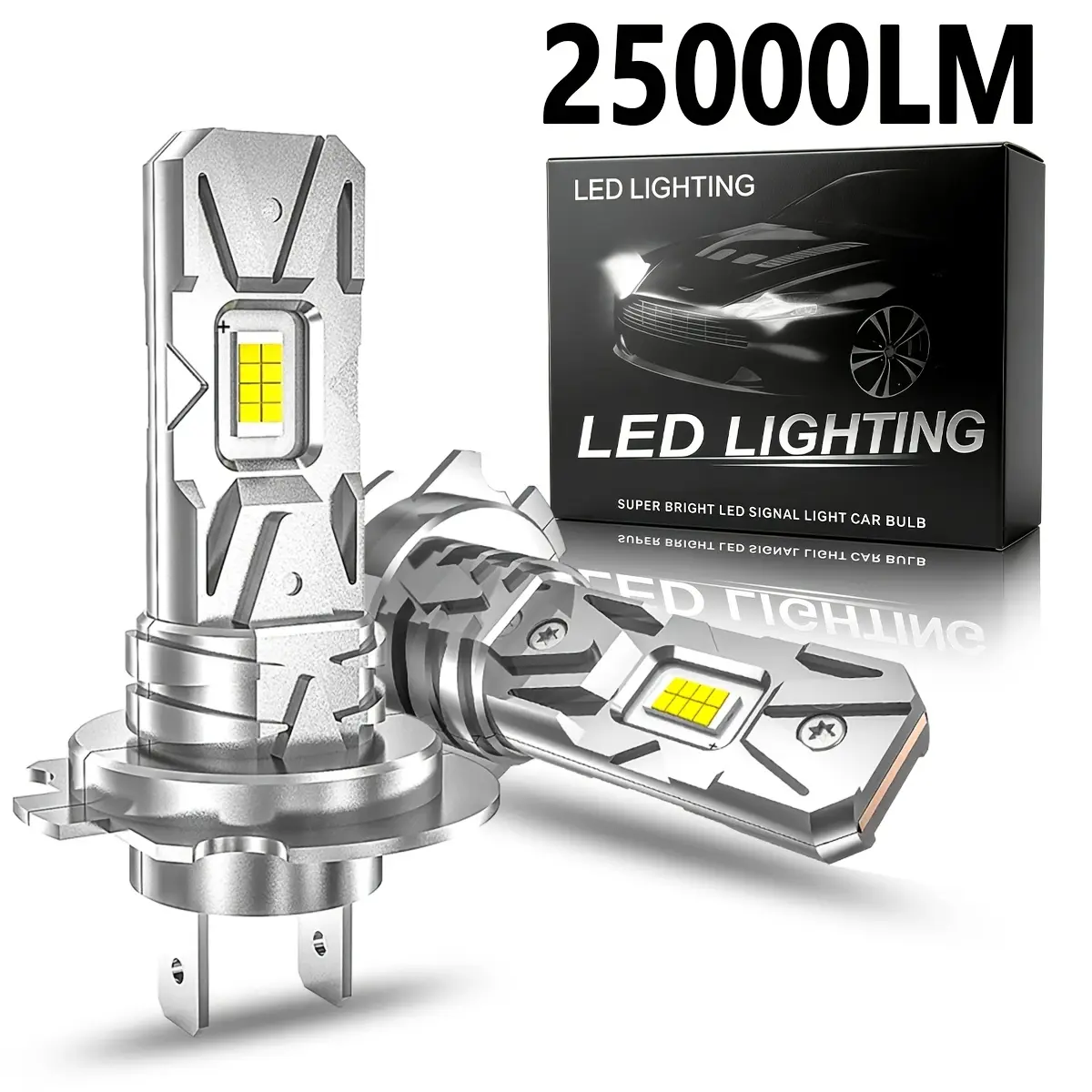 2pcs 6500K H7 LED Bulb 25000LM 60W Error Free Mini Size Head Lamp 3570 CSP for Car Headlamp Auto Fog Lamps H7 LED 12V