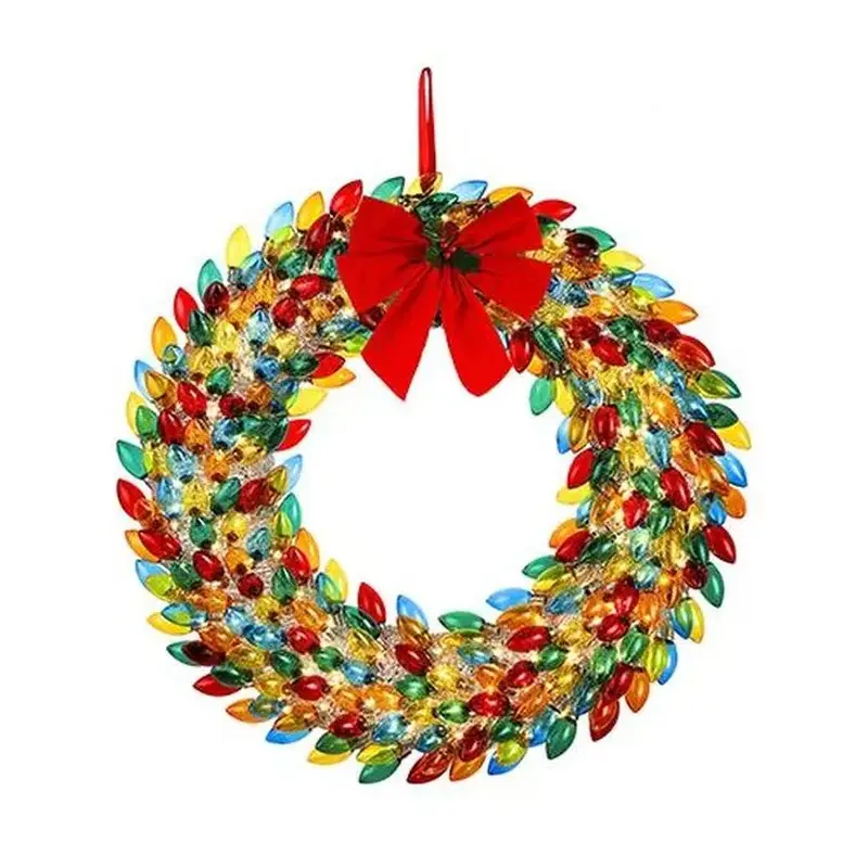 Mr. Christmas 30 in.Retro C9 Bulb Wreath - Multi-Color