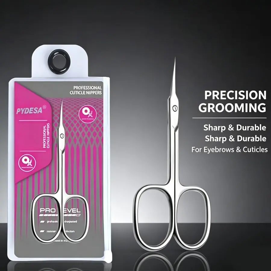 Russian Style Cuticle Scissors, Extra Fine Point Stainless Steel, Multi-Purpose Mini Beauty Shears for Eyebrow, Cuticle, Nose Hair & Facial Trimming