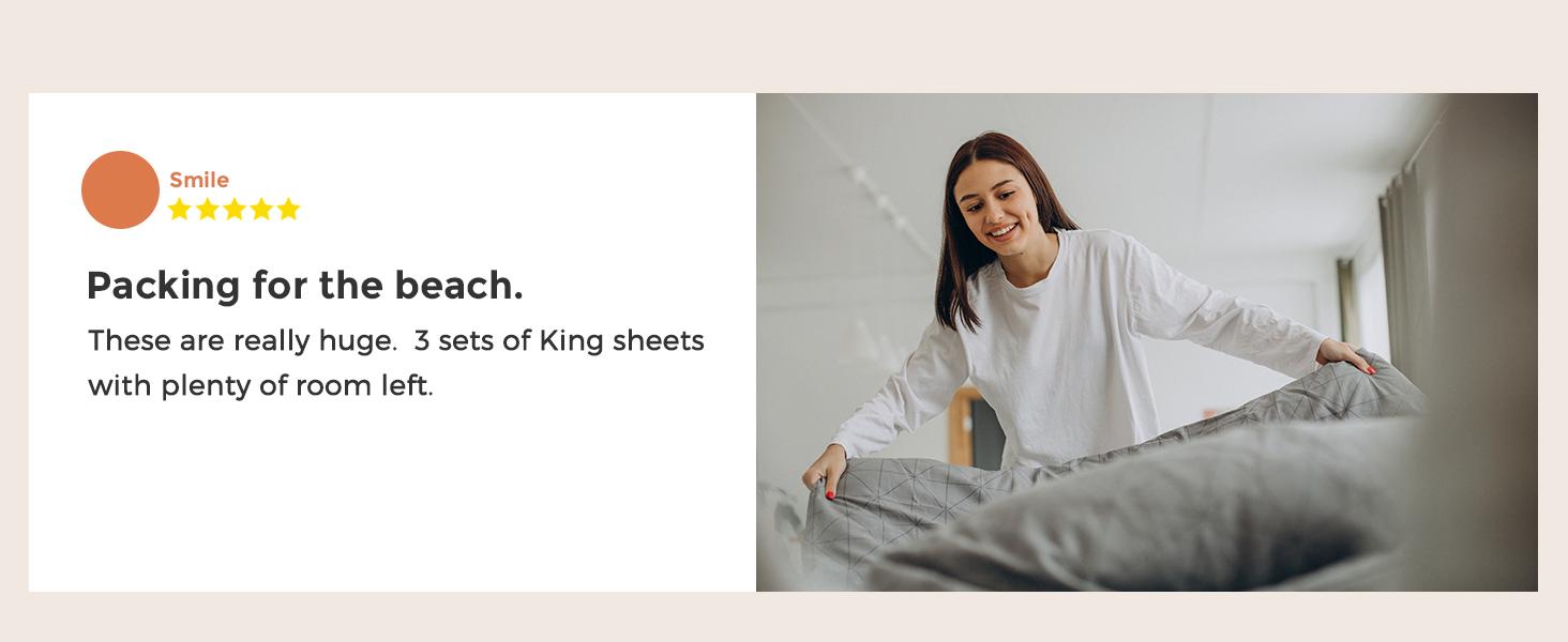 Large Storage Bags, 4 Pack Clothes Storage Bins Foldable Closet Organizers Storage Containers with Durable Handles Thick Fabric for Blanket Comforter Clothing Bedding 90 L (Gray)