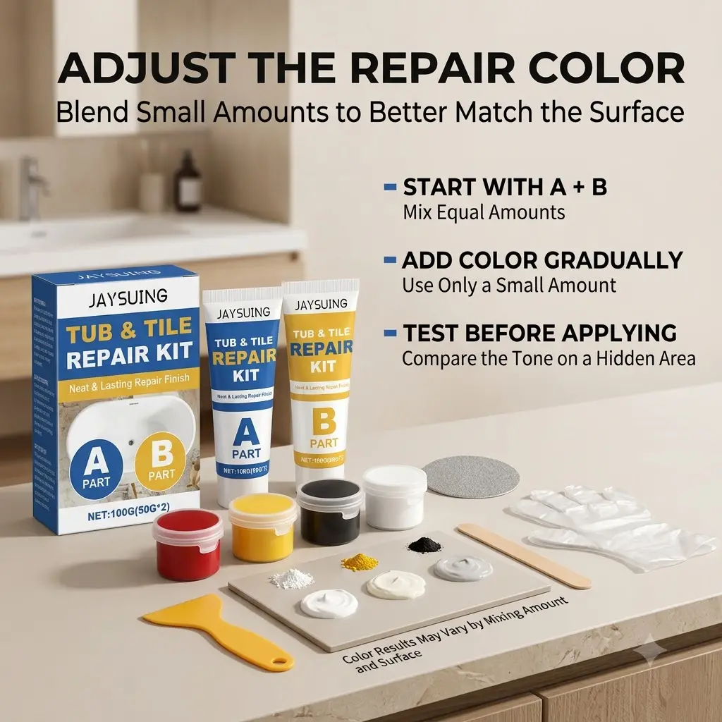 Epoxy Resin Tile Repair Kit Set - Ceramic Fixing 1:1 Mix Ratio Grout Gap Filler, Sealant & Paste for DIY Users, High Temp Resistant Home Floor Care Maintenance (Ceramic Tile, Bathroom Floor), Mix Ratio 1:1