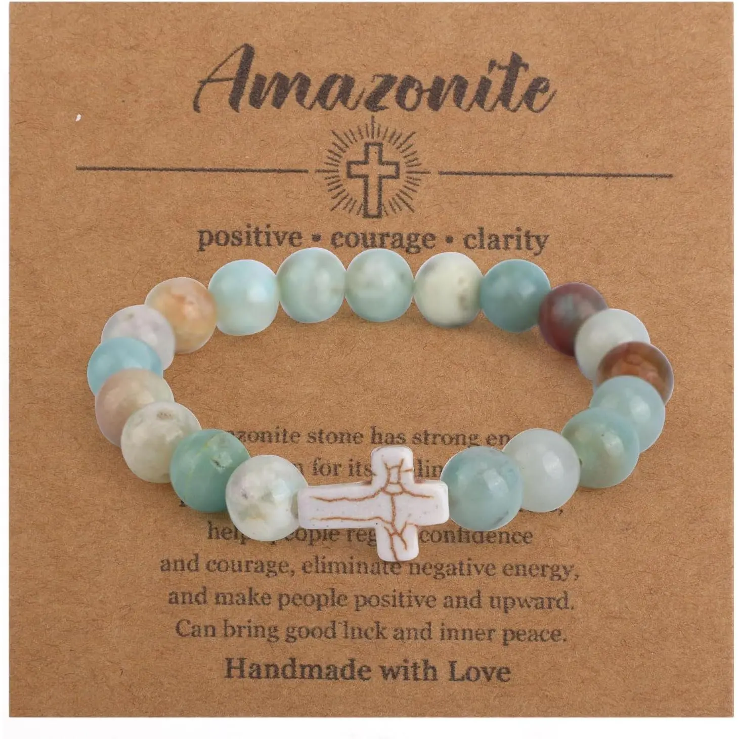 Inspirational Bracelet for Women, Get Well   Stone Positive Bracelet with Encouragement Card Motivational  for Women Sister