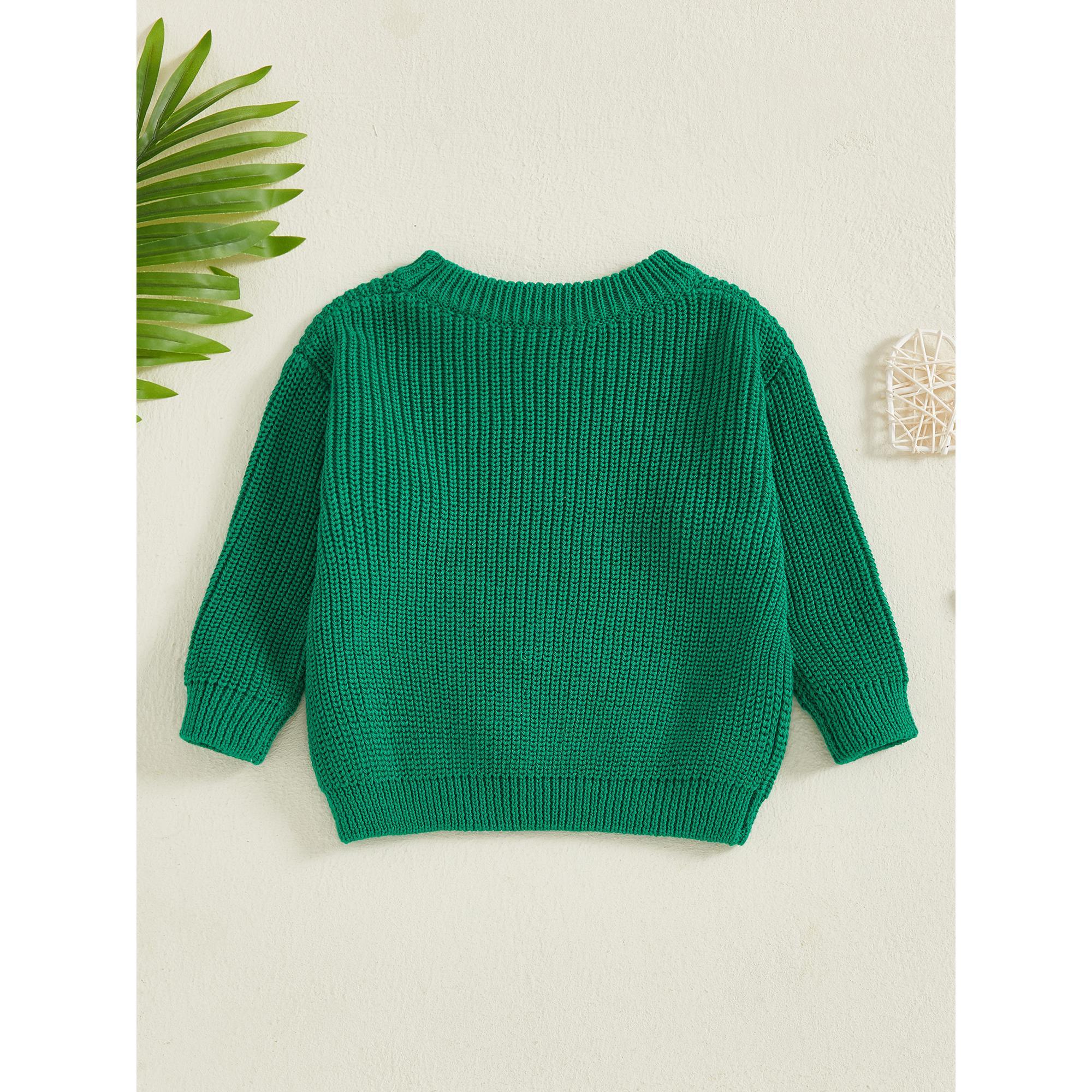 Toddler Baby Girl Boy Knit Sweater Pullover Solid Color Long Sleeve Fall Winter Tops 0-5 Years