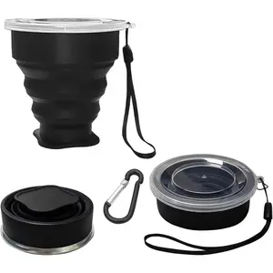 Collapsible Cup - Silicone Foldable Cup-Expandable Folding Drinking Cup -Reusable Portable Mugs Cup For Travel, Camping, Hiking, Survival, Car, Picnic, Beach, Holiday Vacation, Outdoor Sports
