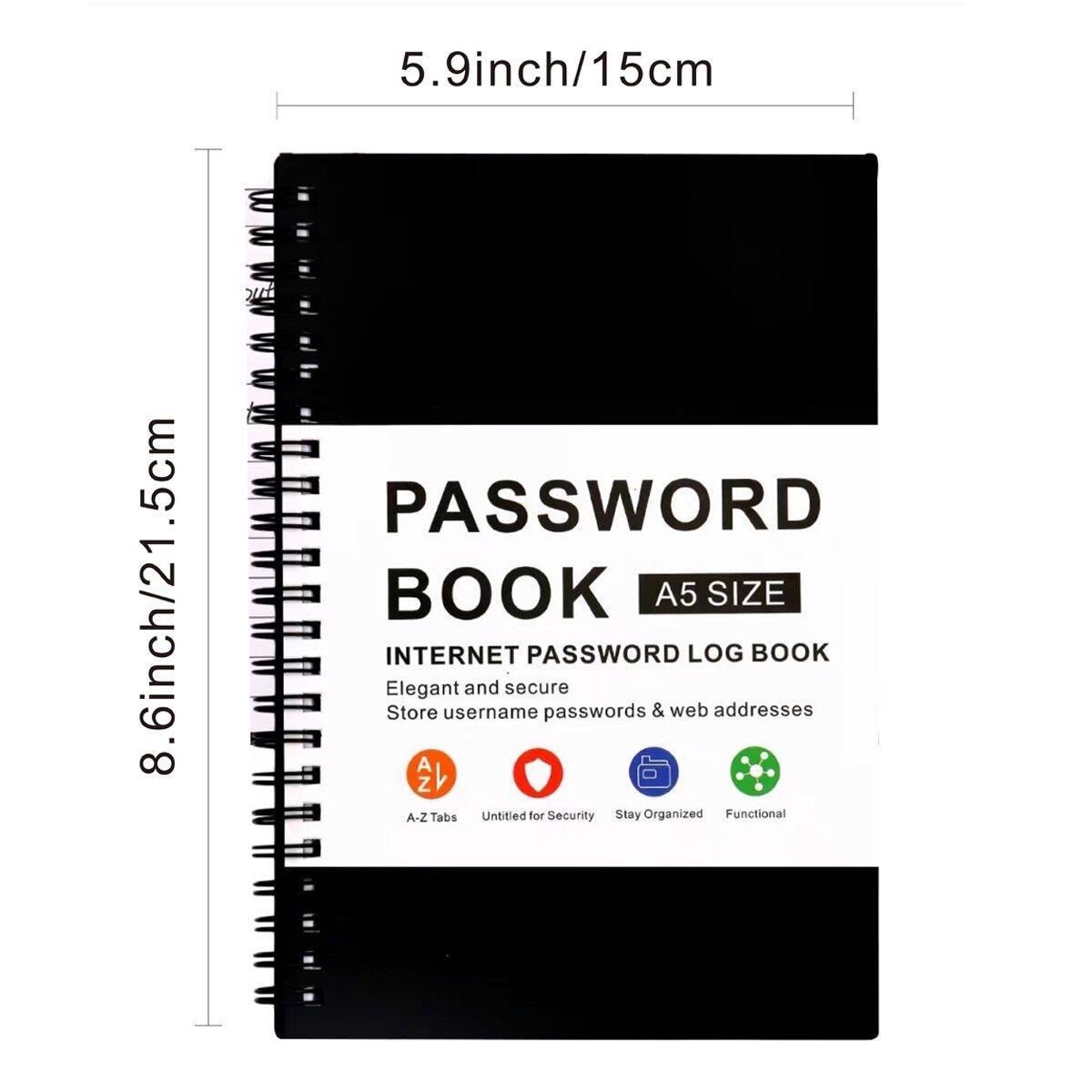 Password Book with Alphabetical Pages, A5 Password Logbook and Workbook Journal, Website Password Keeper, Personalized Logbook for Secure Data Management #GLOBAL PICKS